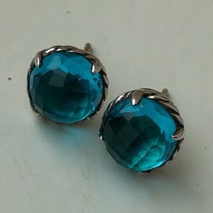 David Yurman Chatelaine Blue Topaz Earrings